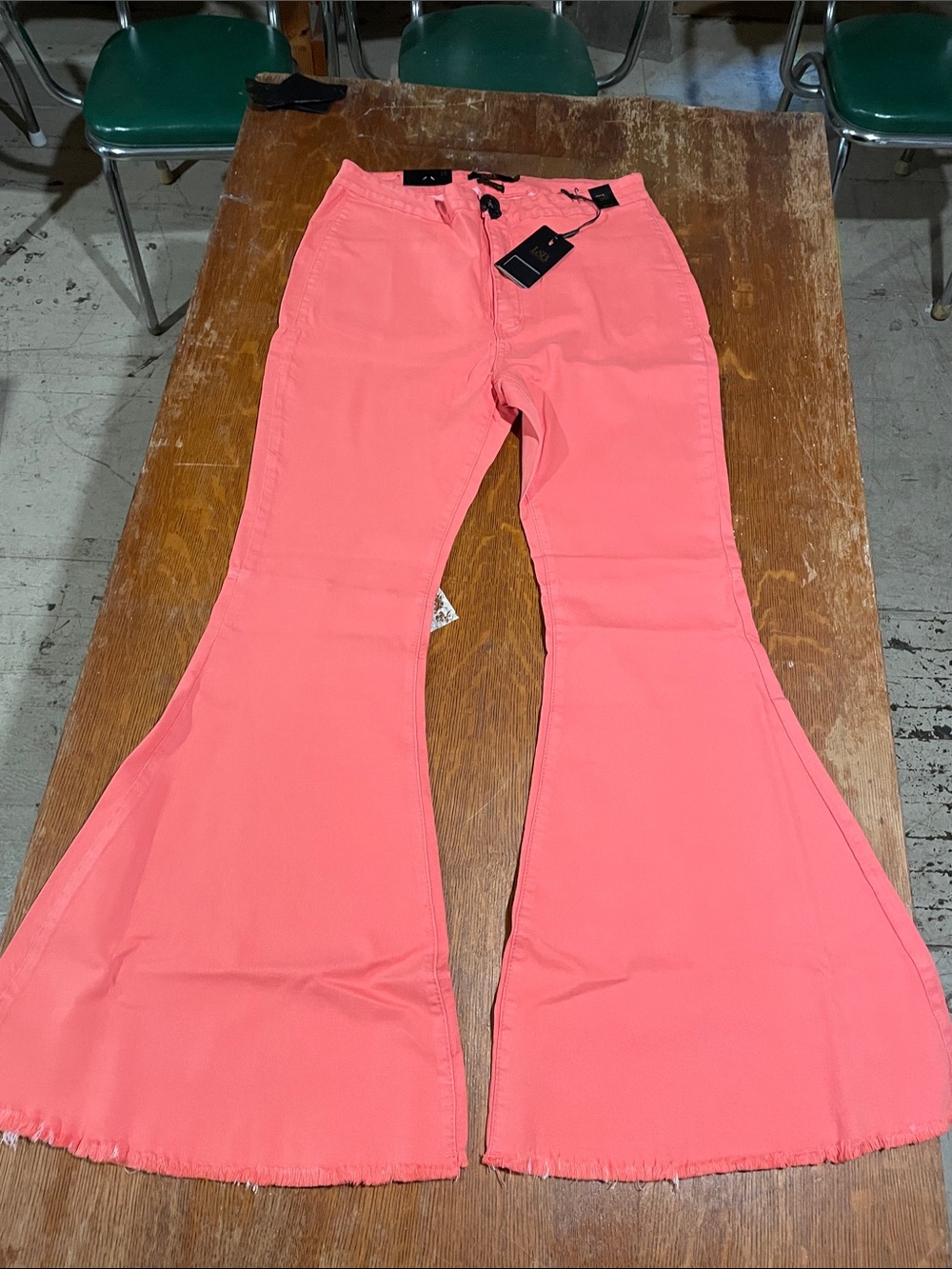 Lucky & Blessed Coral High-Rise Flare Pants plus size - Picture 2 of 8
